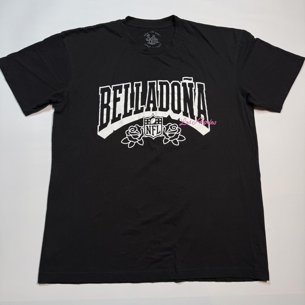 Bella Dona Shirt Womens Large Black NFL Football Los Angeles‎ Graphic T-Shirt
